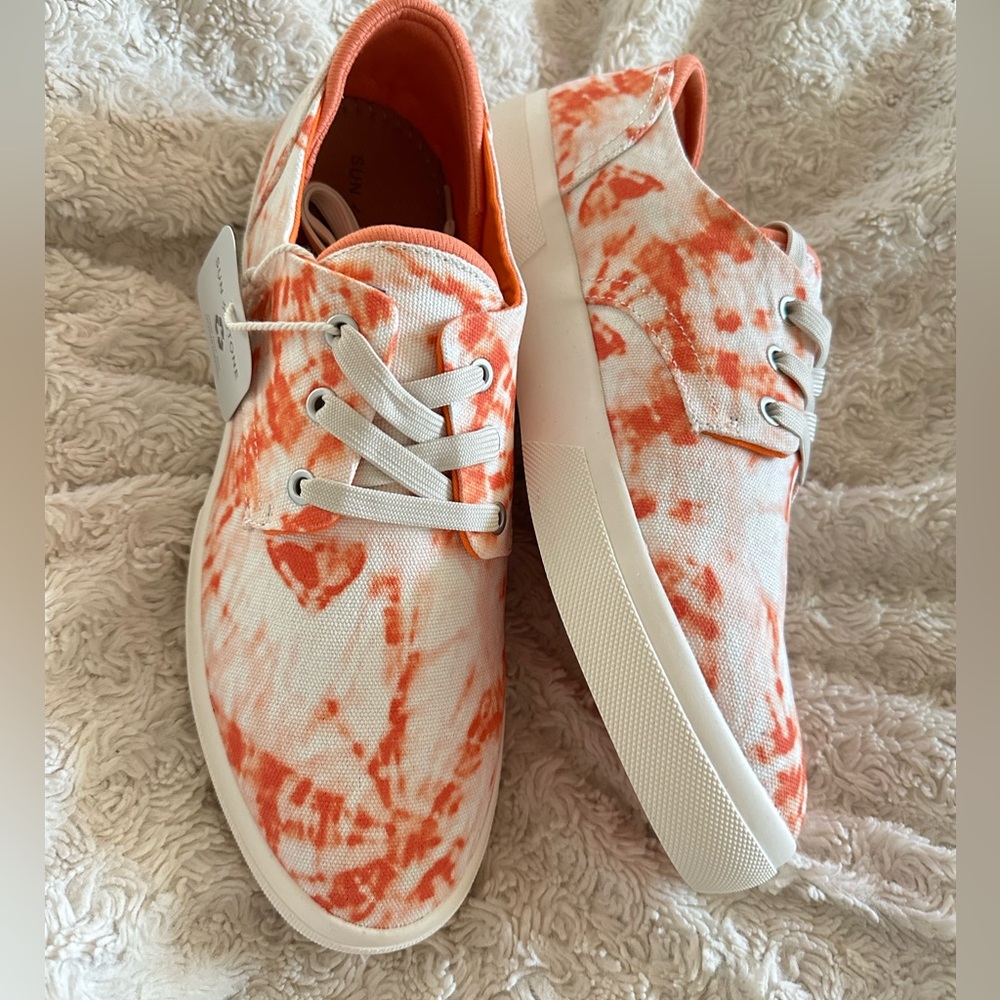 SUN+STONE Men's Size 10 Kiva Lace-Up Core Sneakers Tie Dye NEW made for Macys
